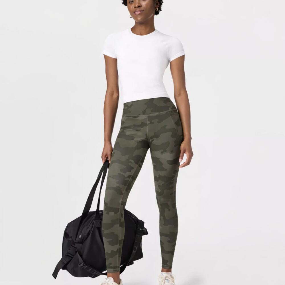 SWEATY BETTY The Power Full Length Leggings Olive Green Camo Small S